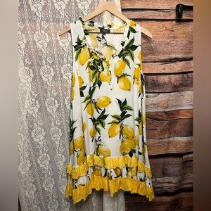 Papillon YELLO Lemon Print Sleeveless Dress